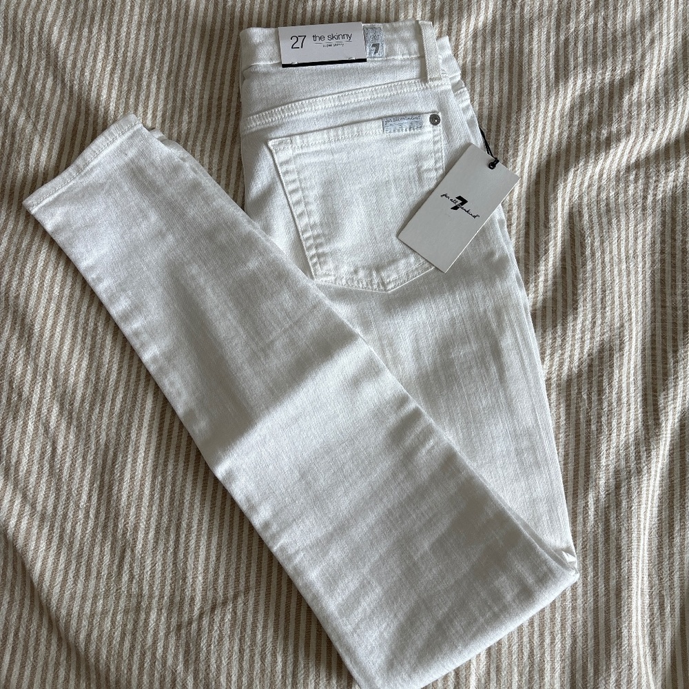 NWT 7 For All Mankind super skinny white jeans
